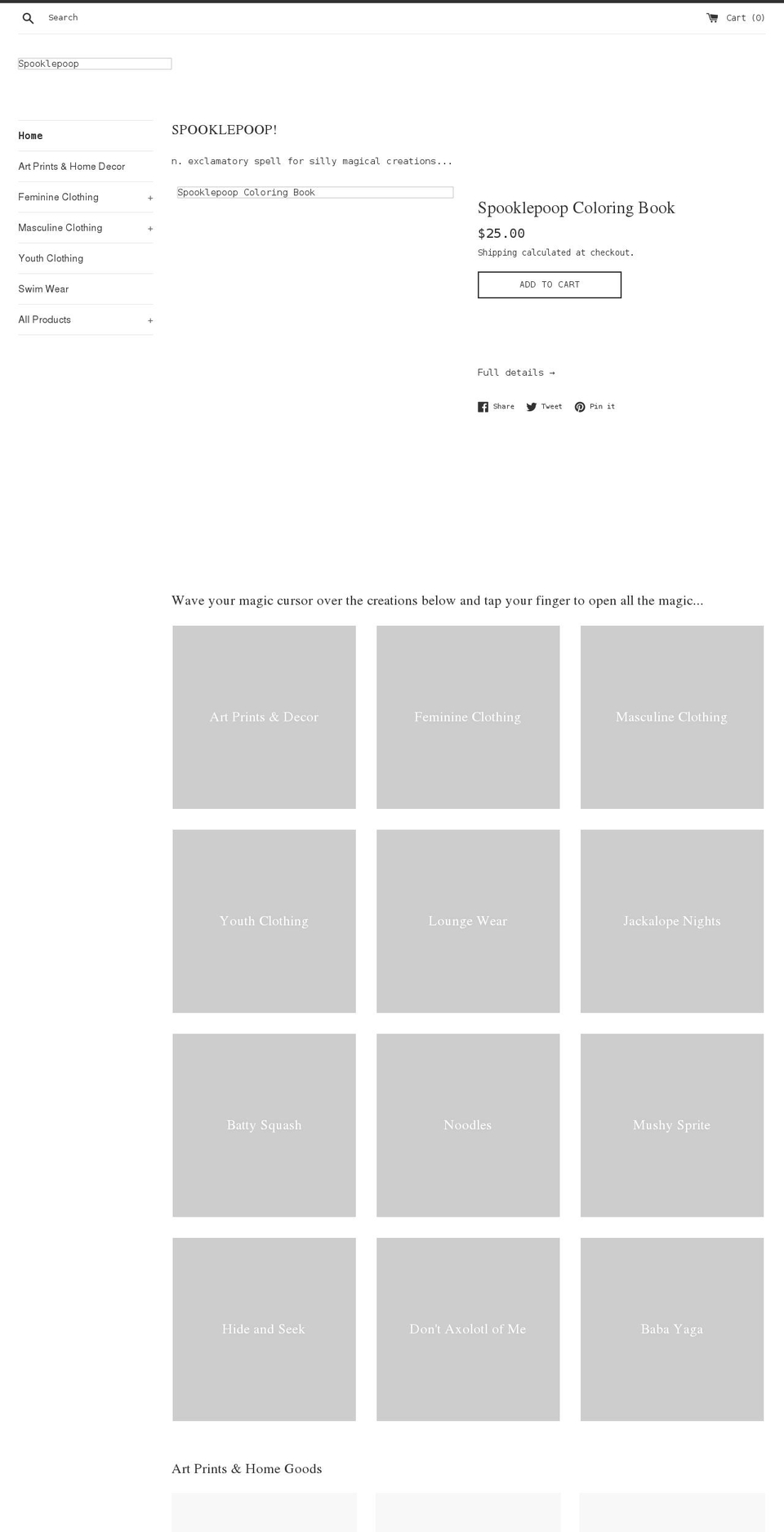 spooklepoop.com shopify website screenshot