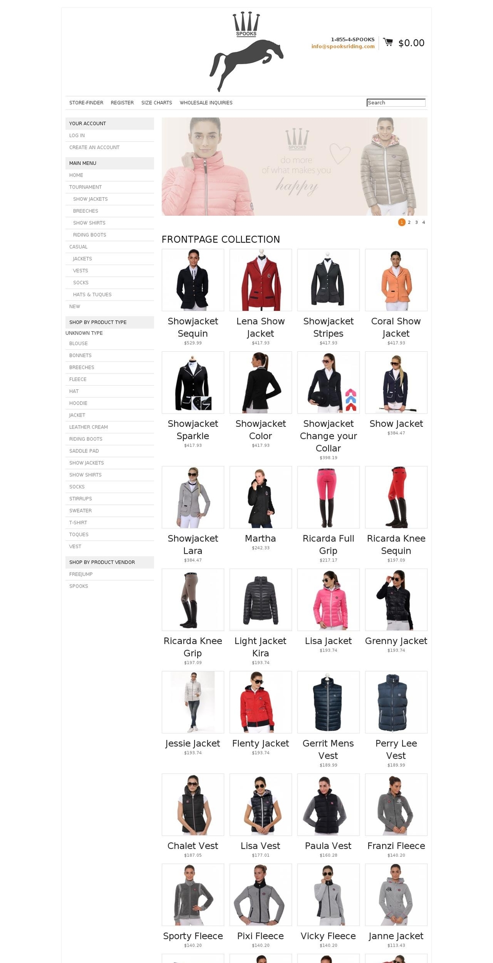 spooksriding.com shopify website screenshot