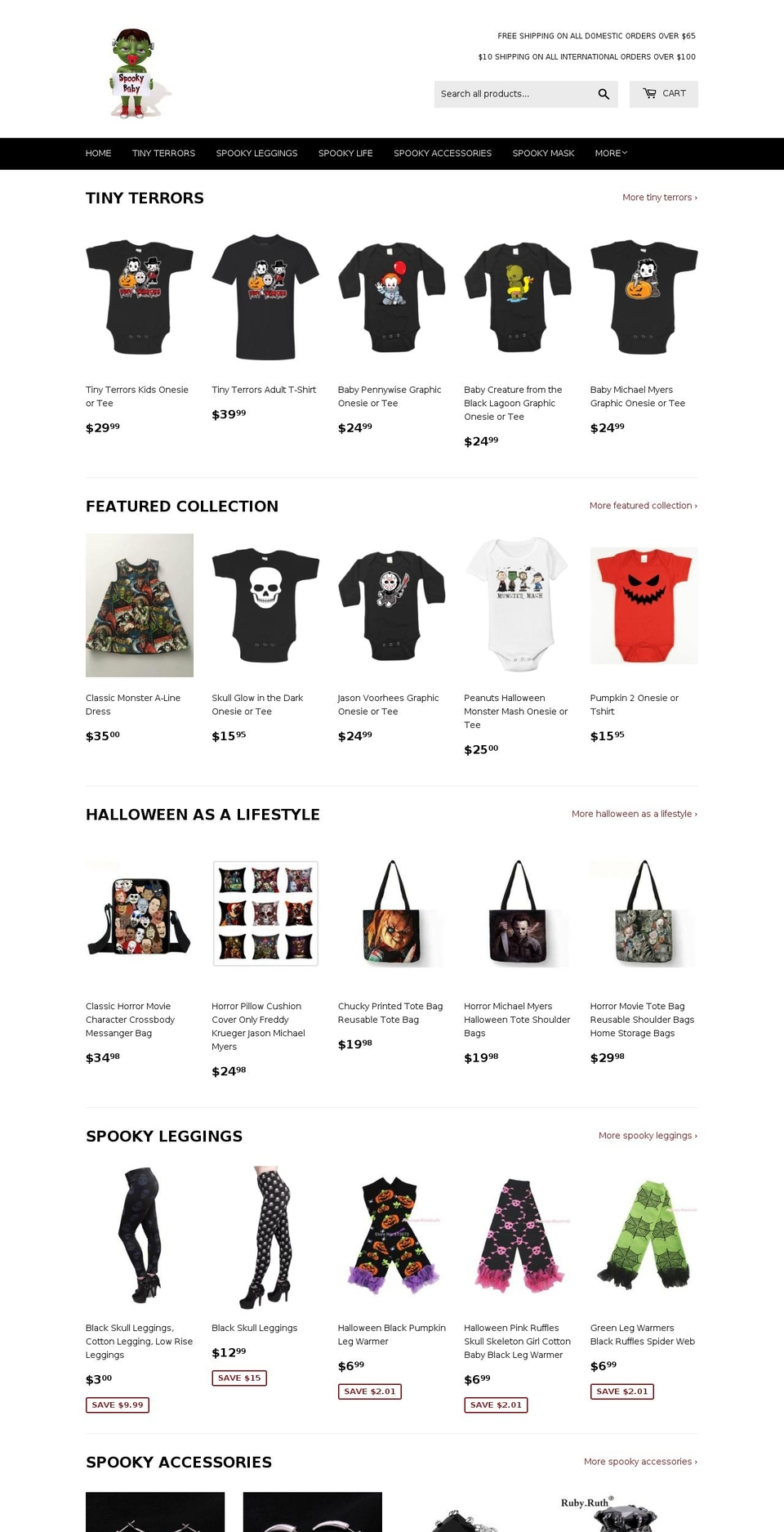 spookybaby.com shopify website screenshot