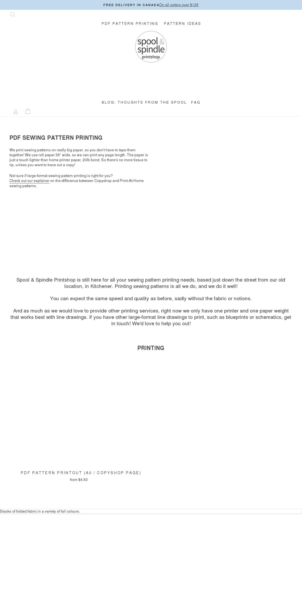 spoolandspindle.com shopify website screenshot