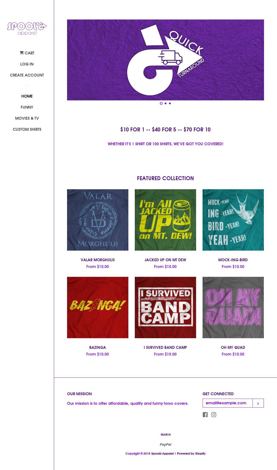 spooldapparel.com — Shopify storefront screenshot