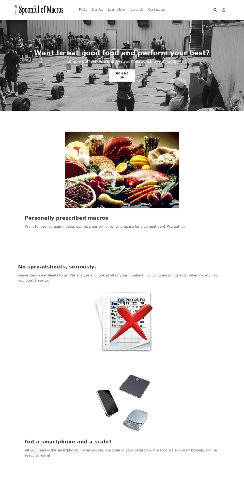 spoonfulofmacros.com — Shopify storefront screenshot