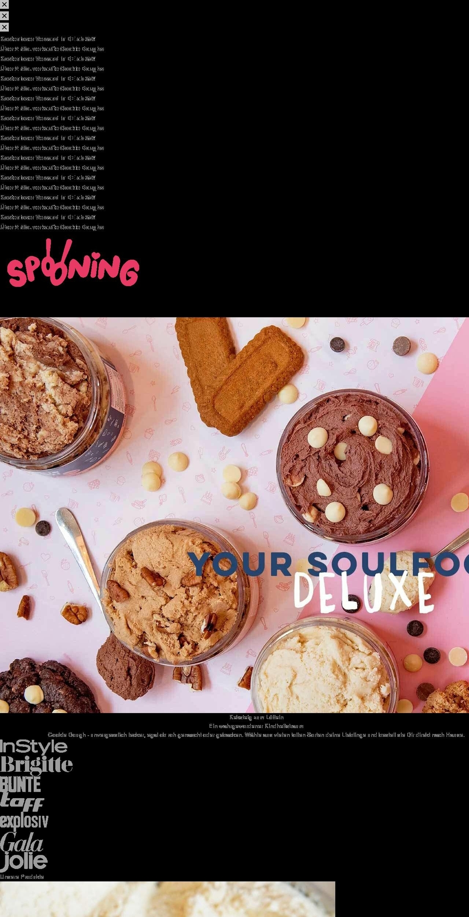 spooning-cookie-dough.com shopify website screenshot