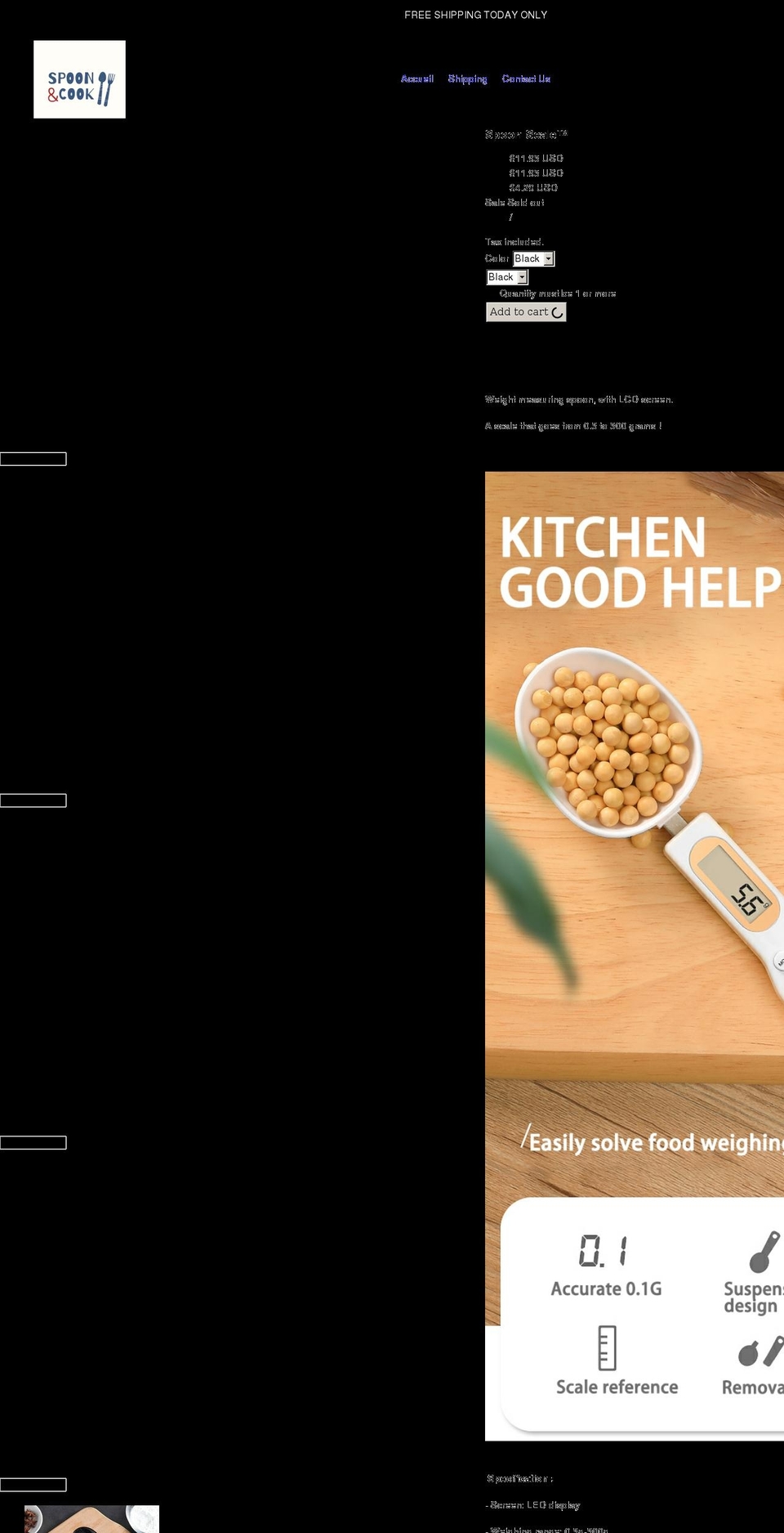 spoonscale.net shopify website screenshot