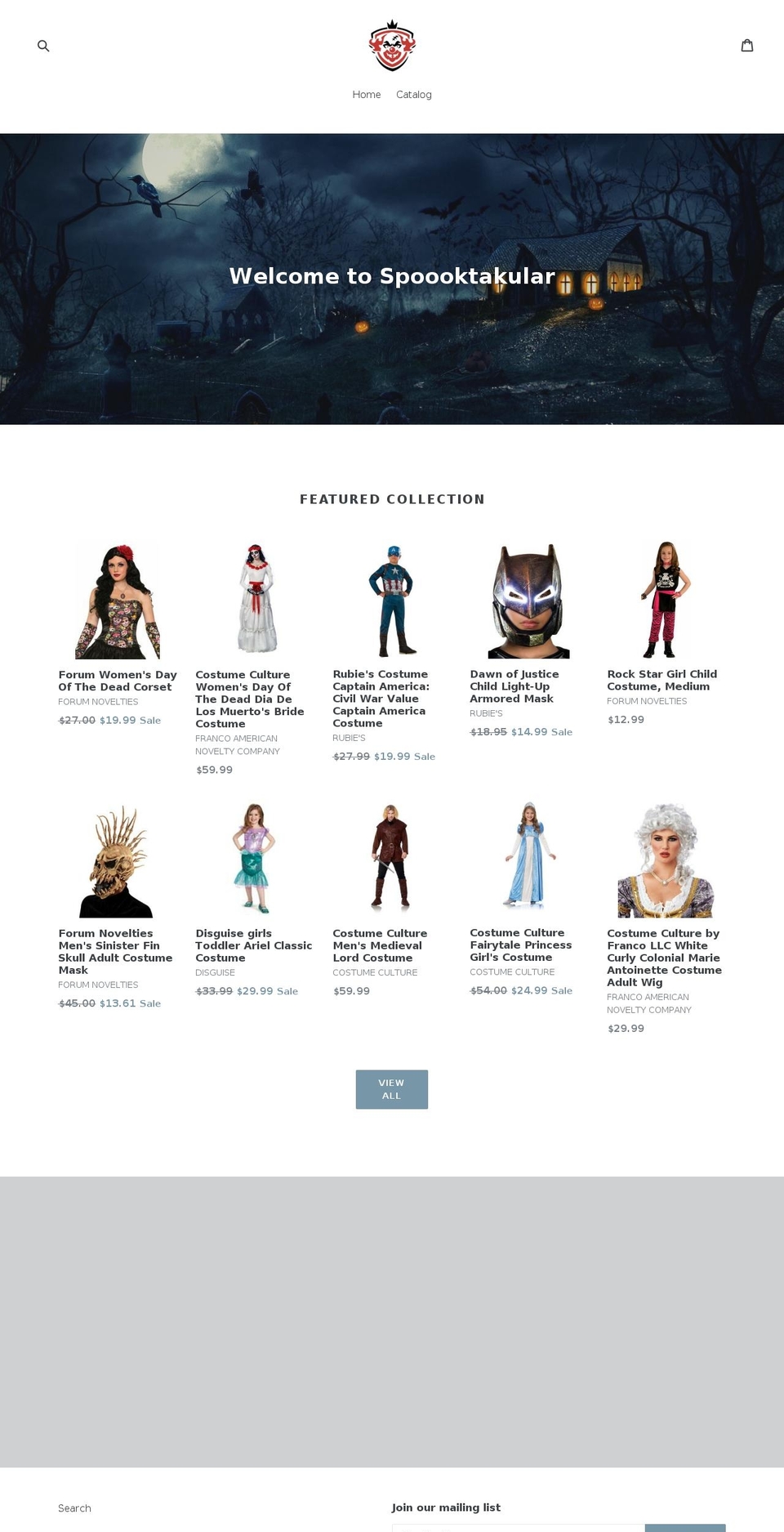 spoooktakular.com shopify website screenshot