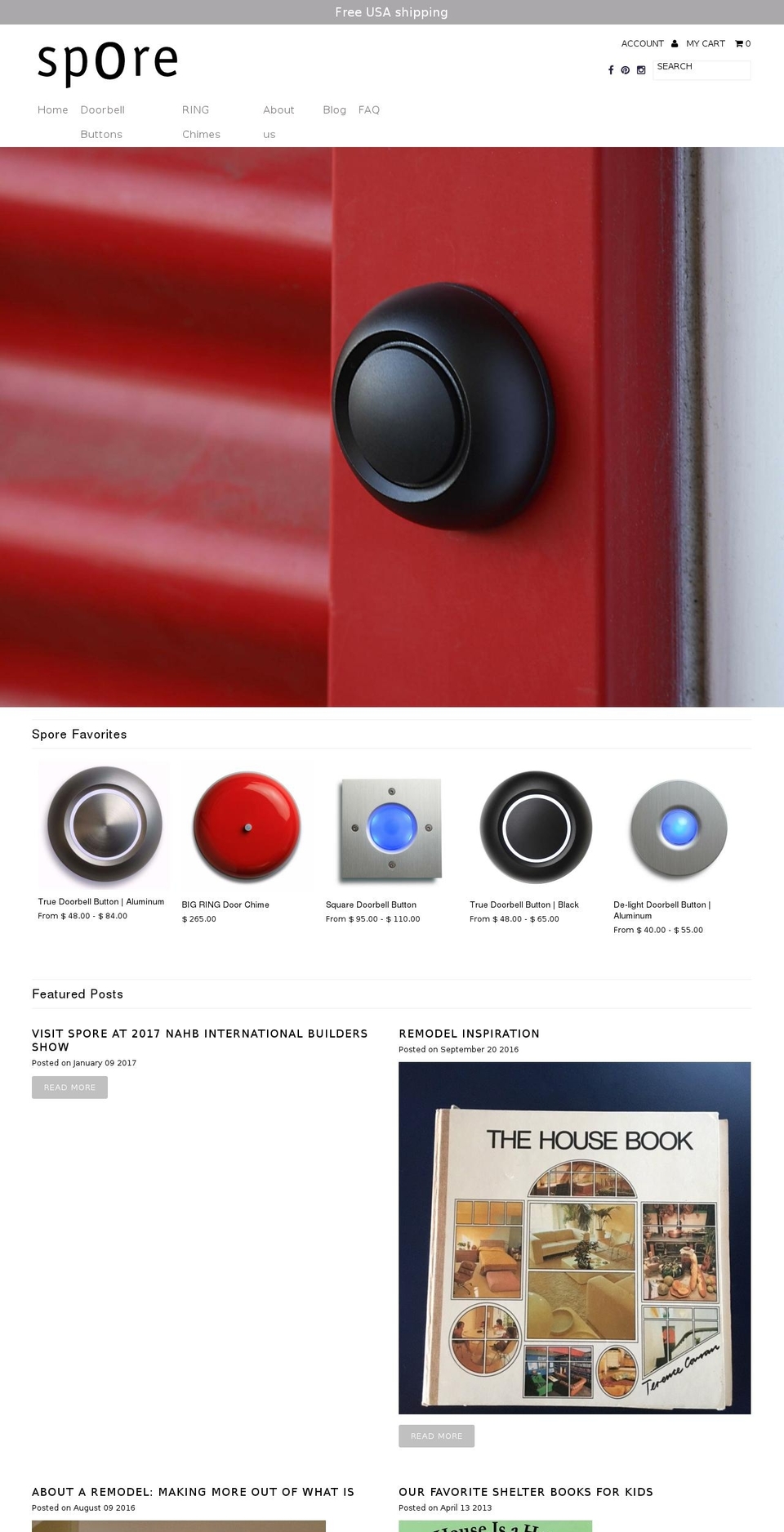 sporedoorbells.com shopify website screenshot