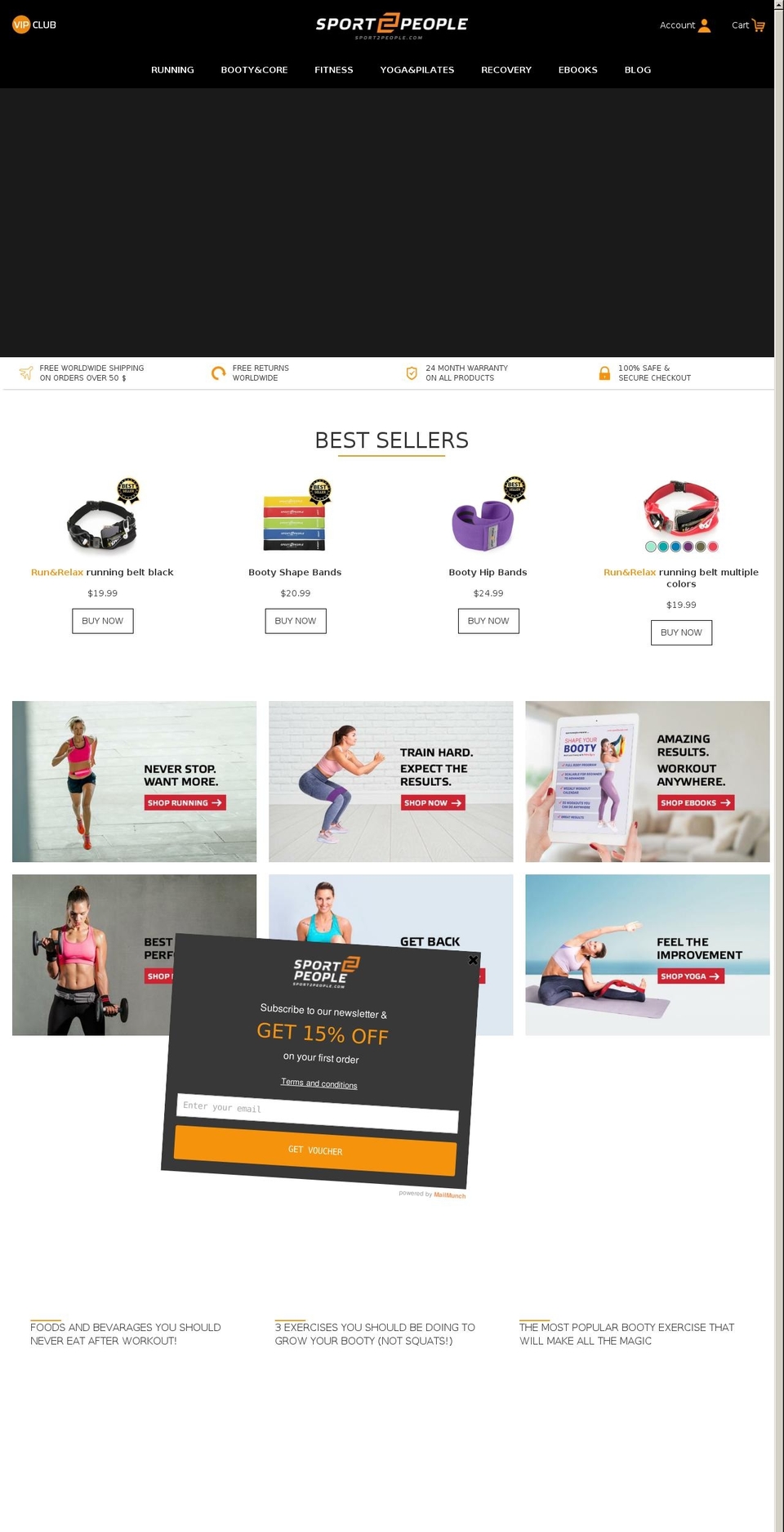 sport2people.com shopify website screenshot