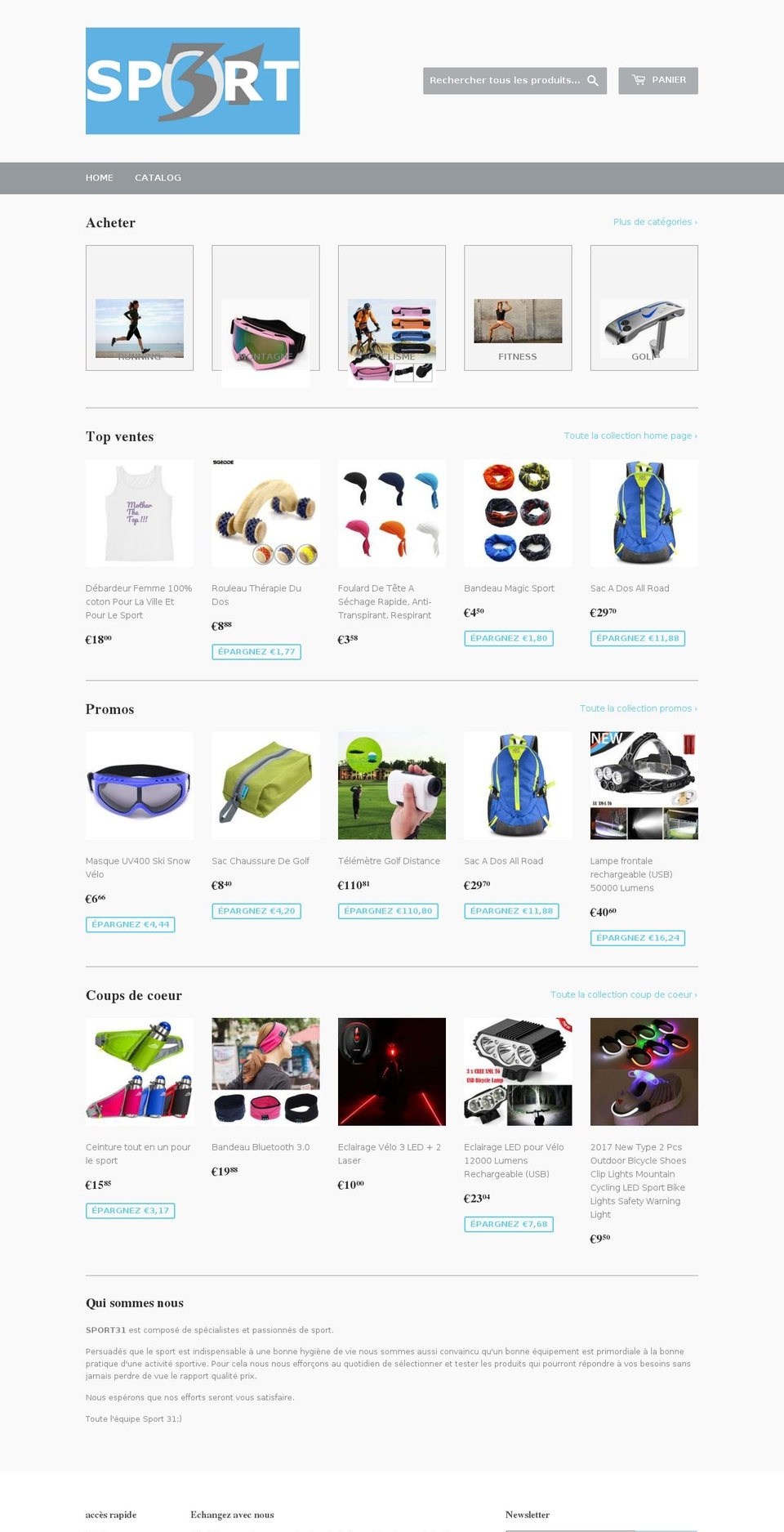 sport31.com — Shopify storefront screenshot