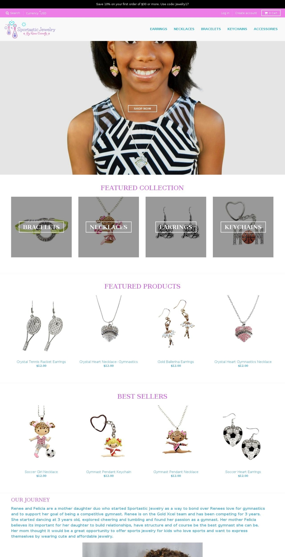 sportasticjewelry.com — Shopify storefront screenshot