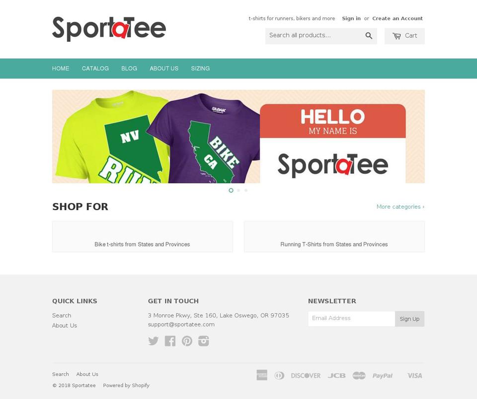 sportatee.com — Shopify storefront screenshot
