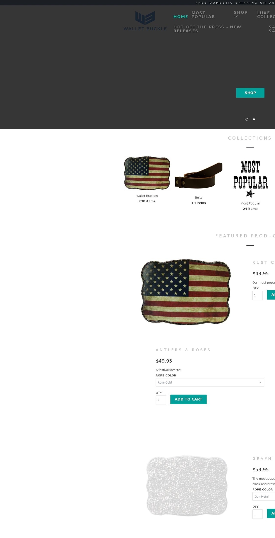 sportbuckle.com — Shopify storefront screenshot