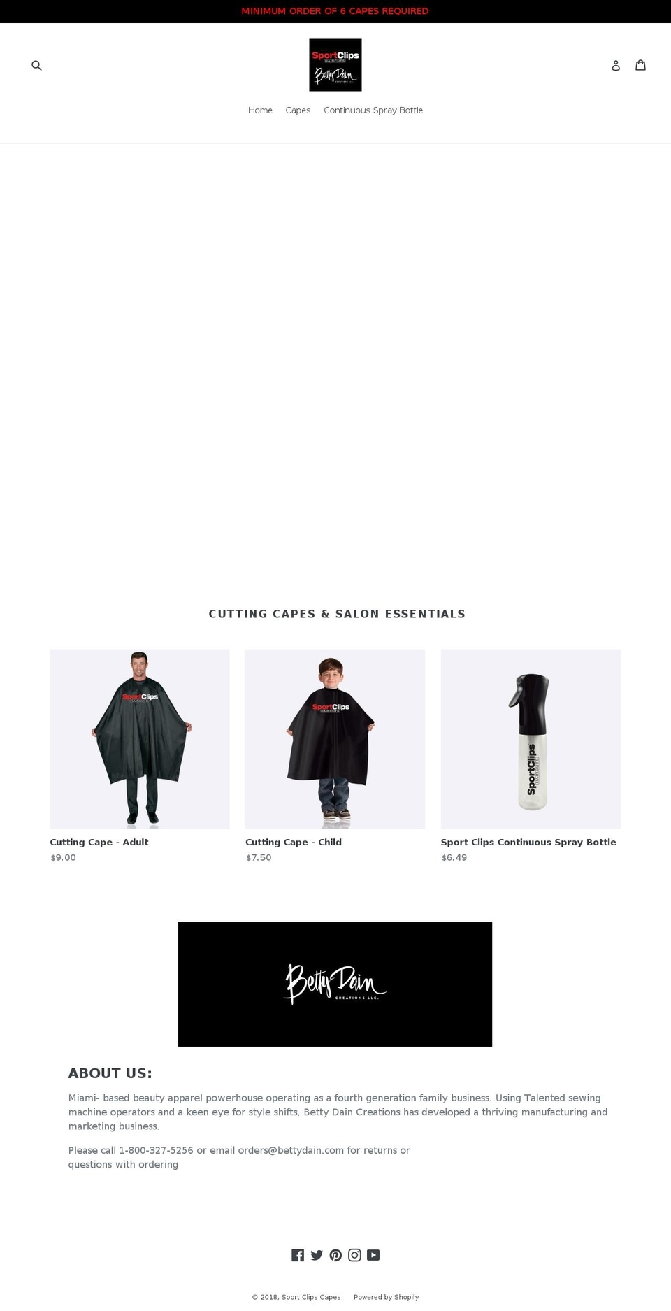 sportclipscapes.com shopify website screenshot