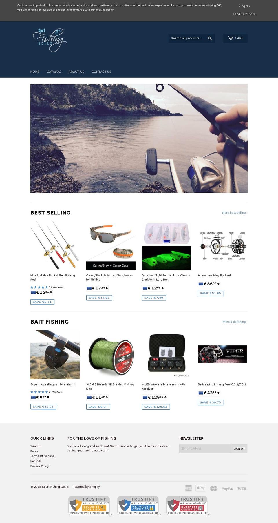 sportfishingdeals.com — Shopify storefront screenshot
