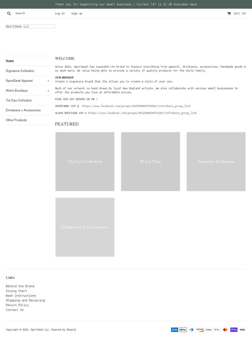 sportgeekapparel.com shopify website screenshot