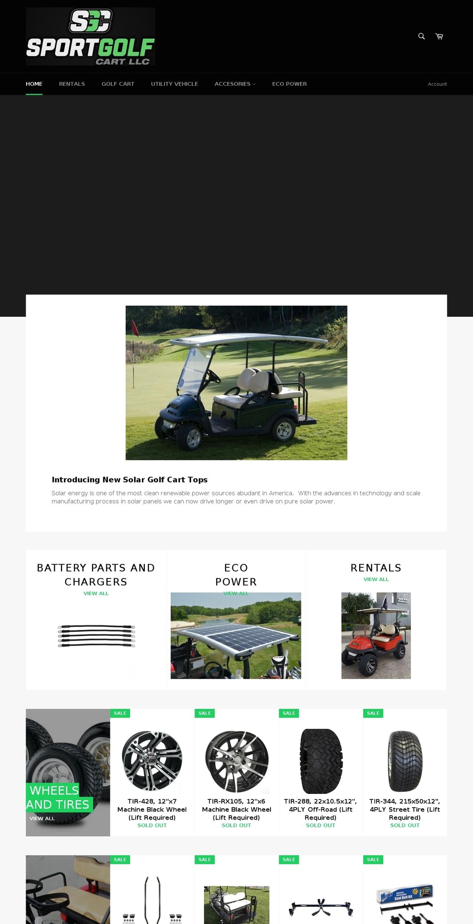 sportgolfcart.com — Shopify storefront screenshot