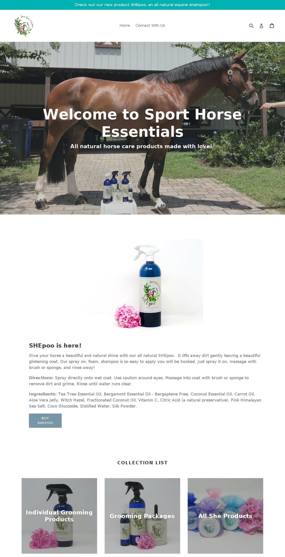 sporthorseessentials.com shopify website screenshot