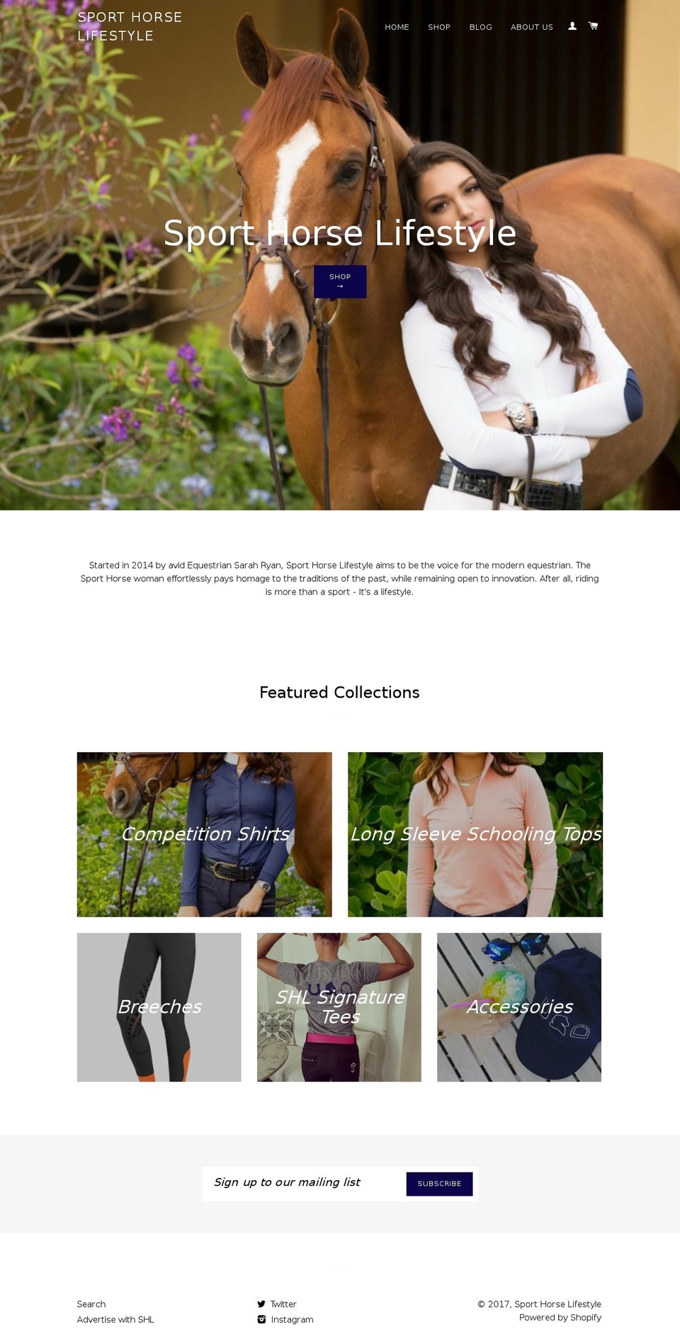 sporthorselifestyle.com shopify website screenshot