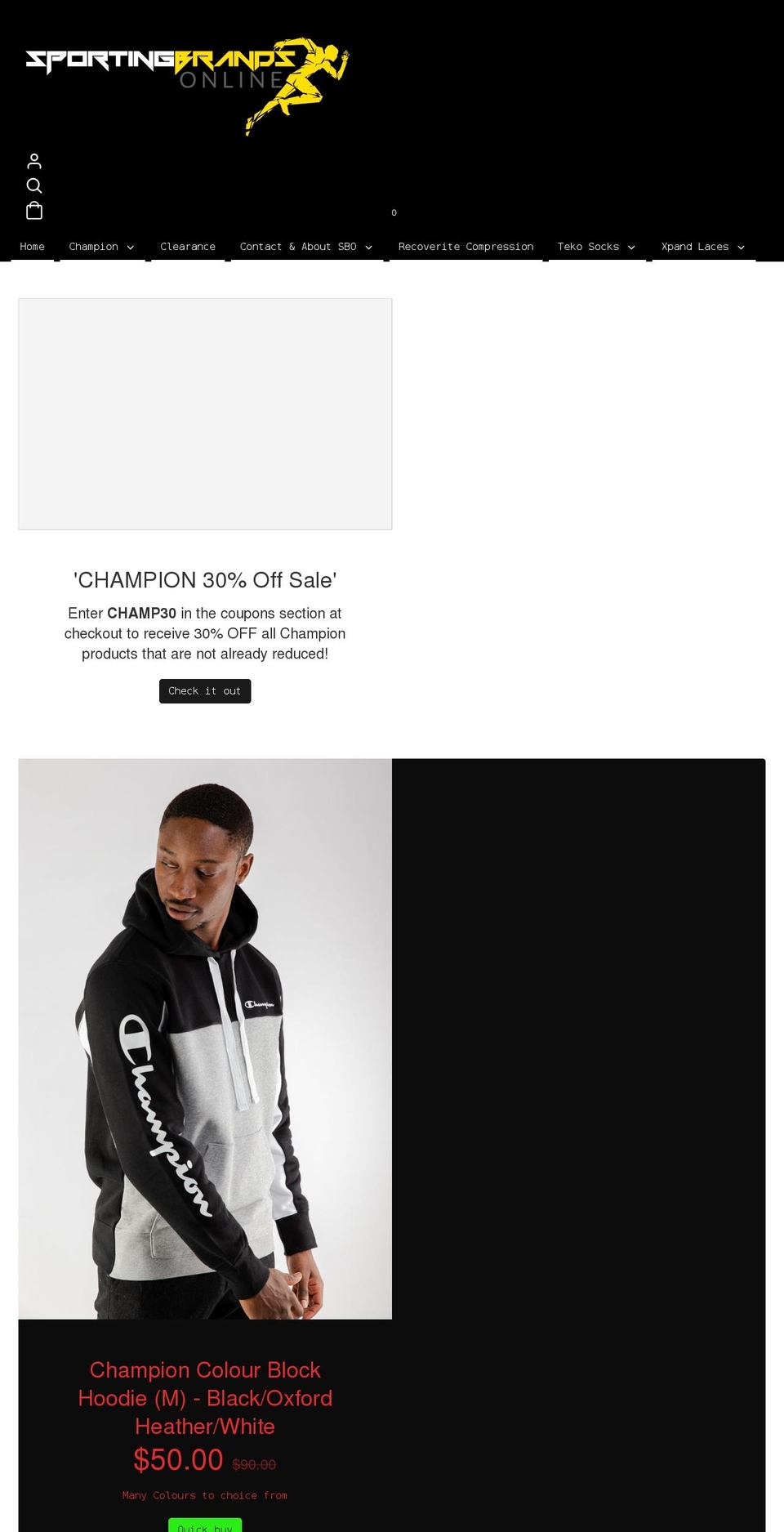 sportingbrandsonline.com.au shopify website screenshot