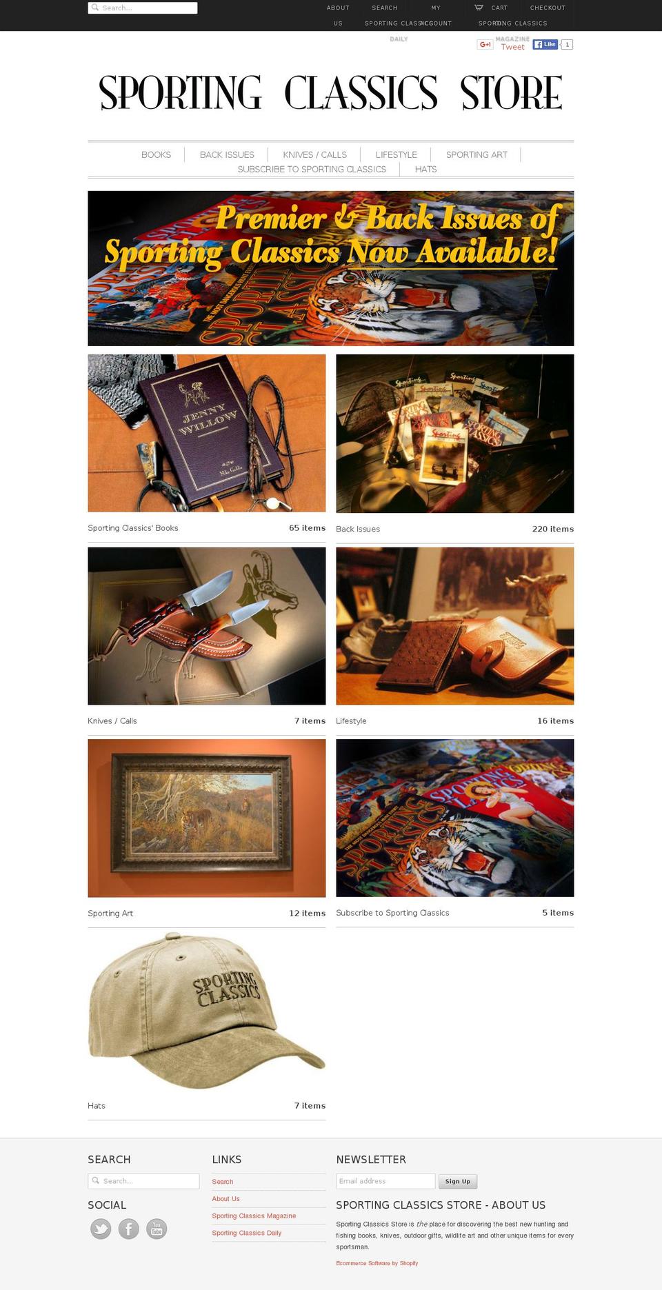 sportingclassicsstore.com shopify website screenshot