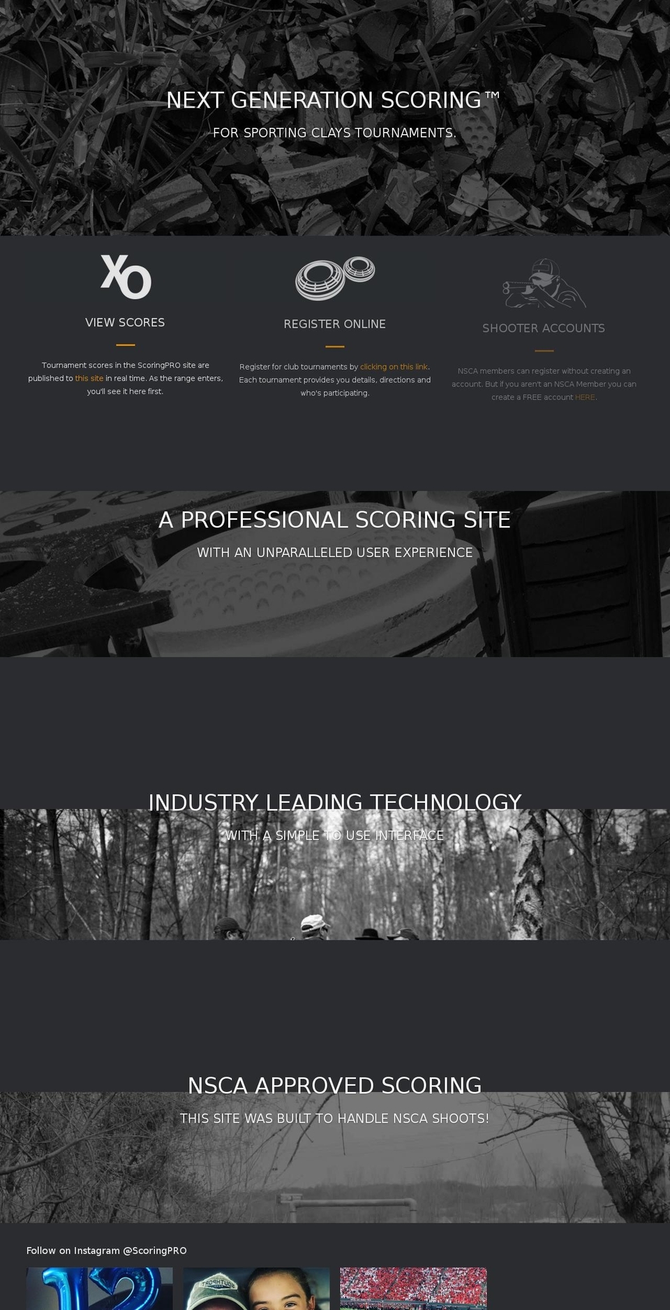 ScoringPRO Parallax 2016v1 Shopify theme site example sportingclayssoftware.com