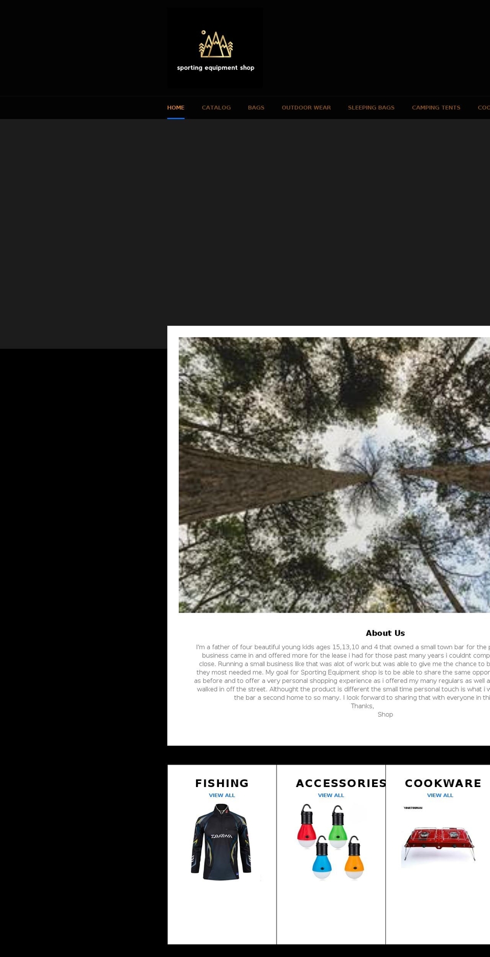 sportingequipmentshop.com shopify website screenshot