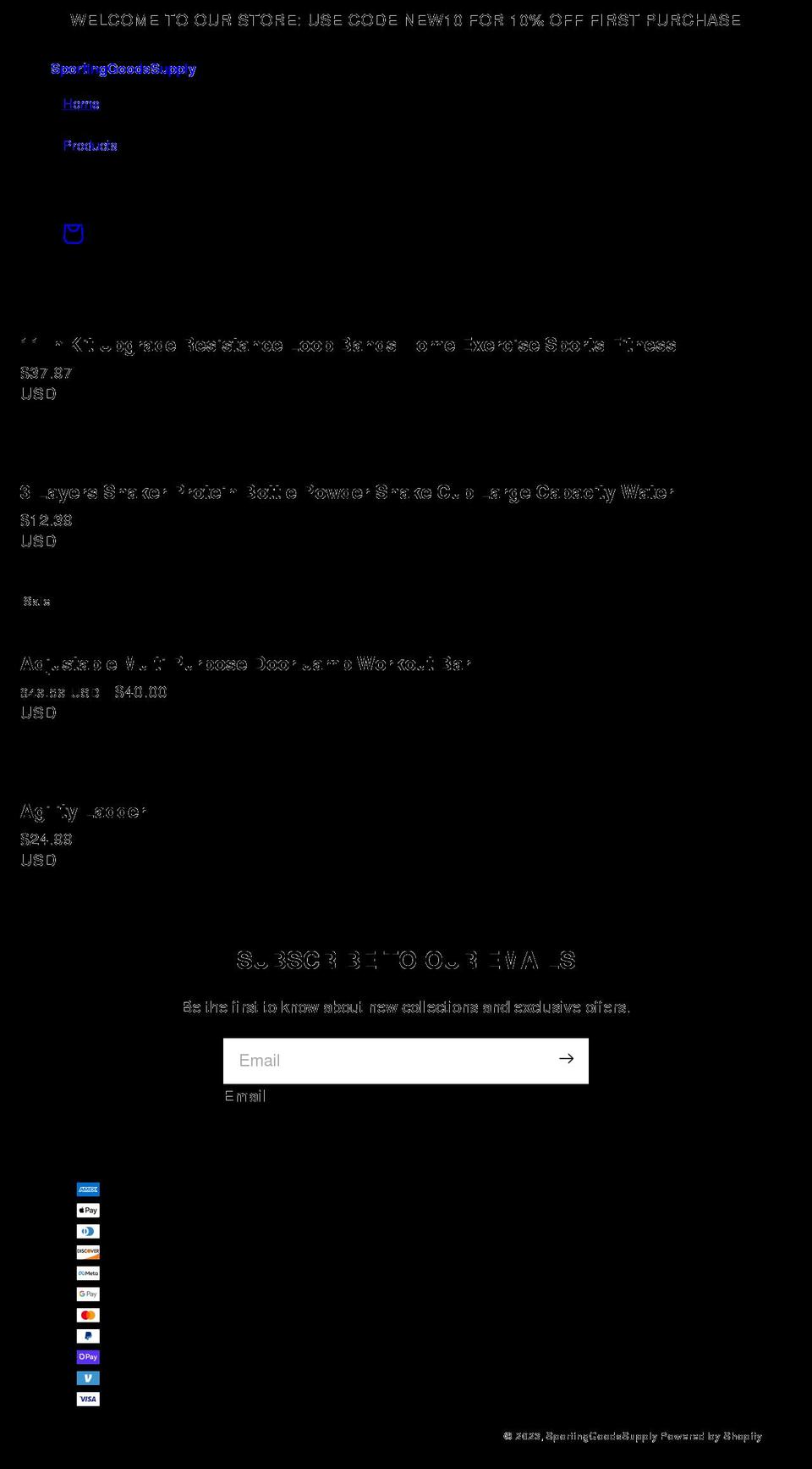 sportinggoodssupply.net shopify website screenshot