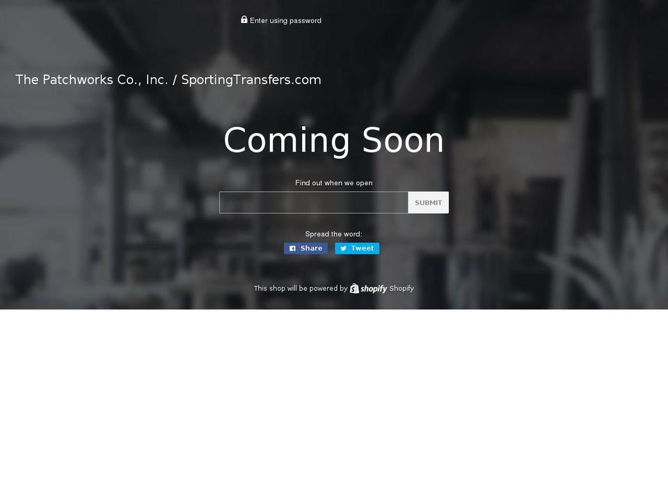 sportingtransfers.com — Shopify storefront screenshot