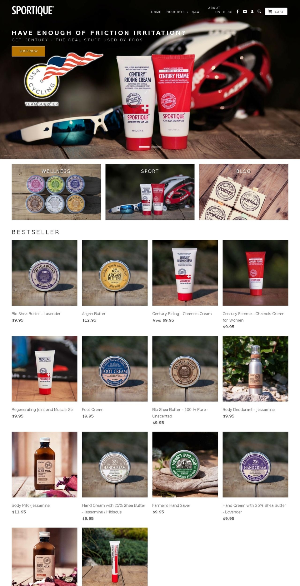 sportiqueskincare.com shopify website screenshot