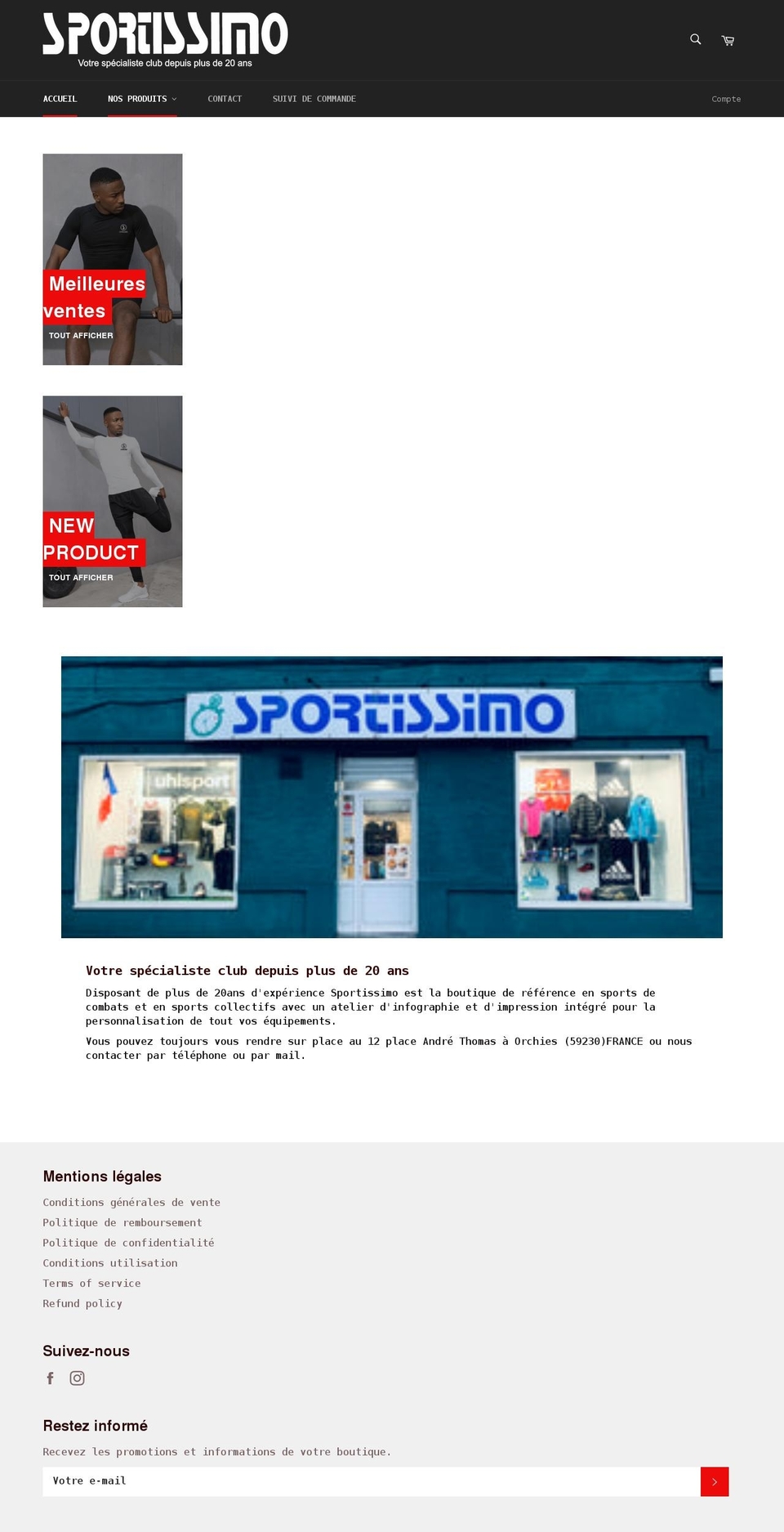 sportissimo-la-boutique.com shopify website screenshot