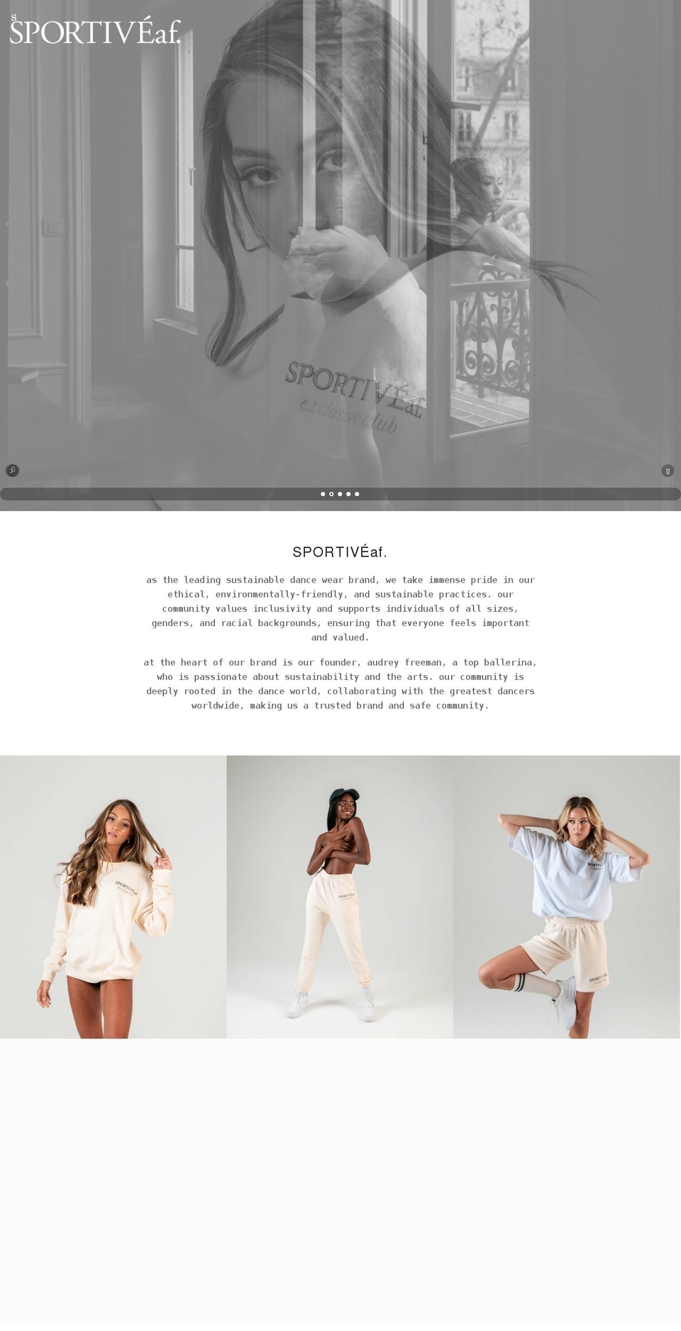 sportiveaf.com shopify website screenshot
