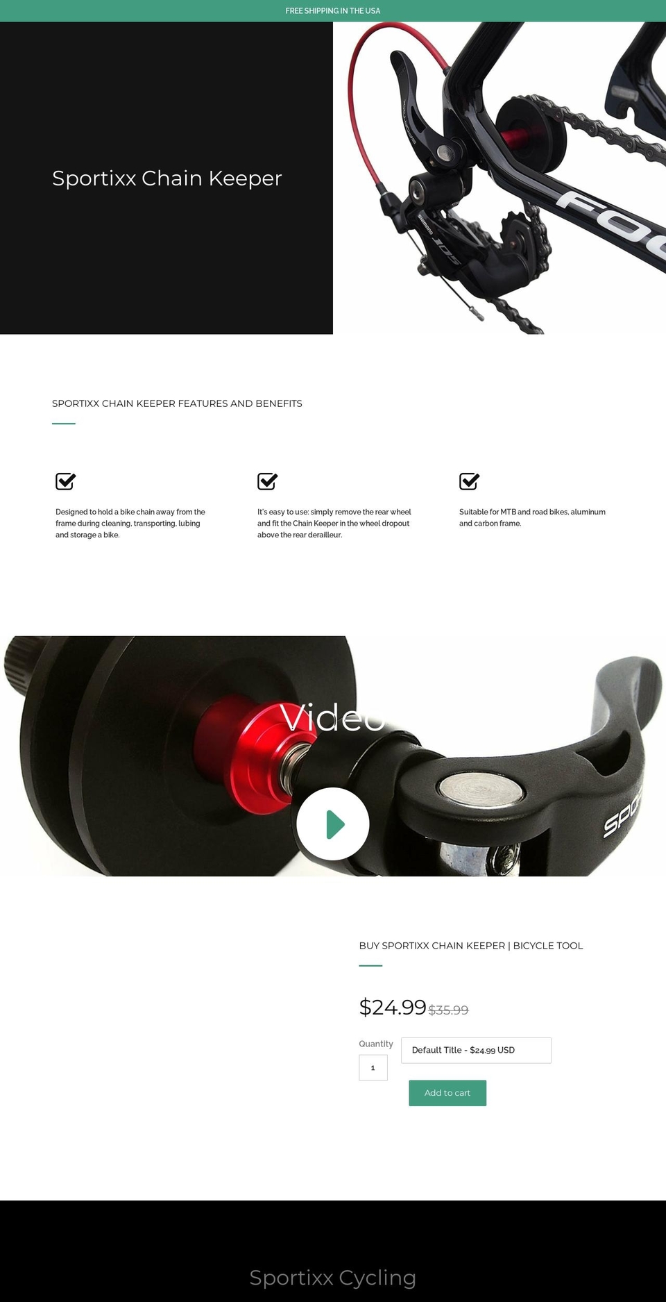 sportixxcycling.com — Shopify storefront screenshot