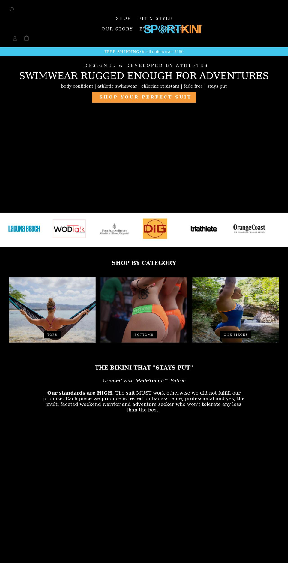 sportkini.com shopify website screenshot