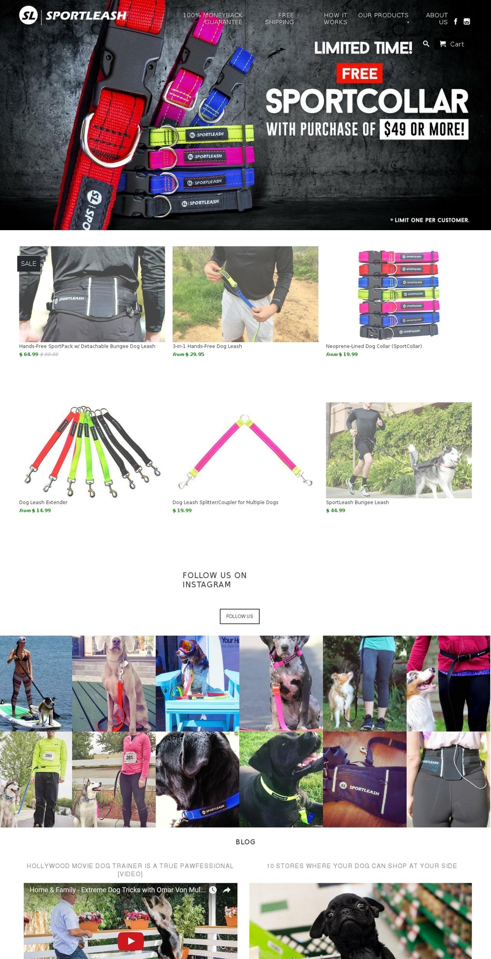 sportleash.com shopify website screenshot