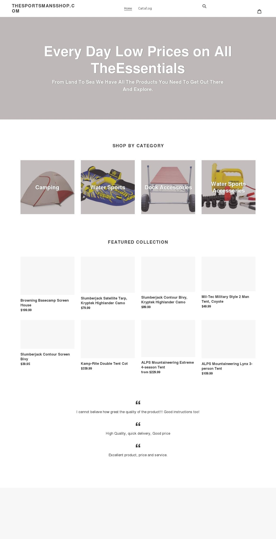 sportmansshops.com shopify website screenshot
