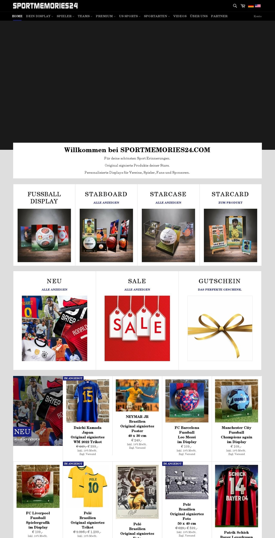 sportmemories24.com — Shopify storefront screenshot