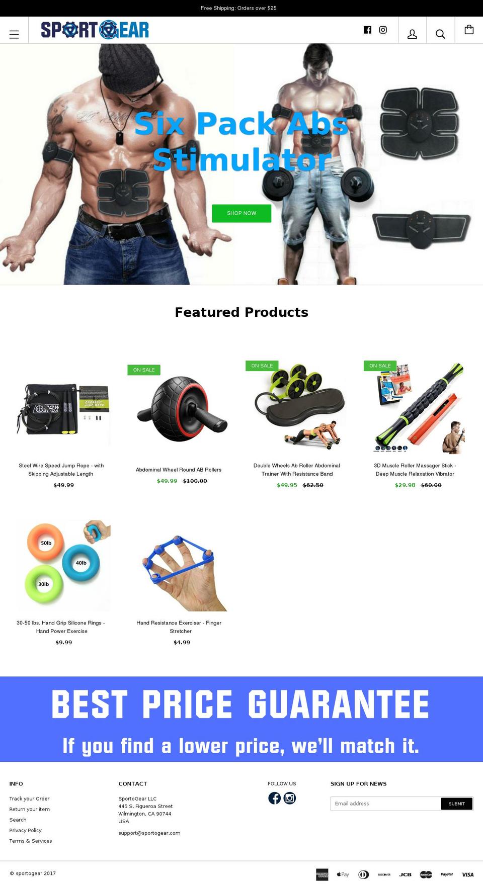 sportogear.com — Shopify storefront screenshot