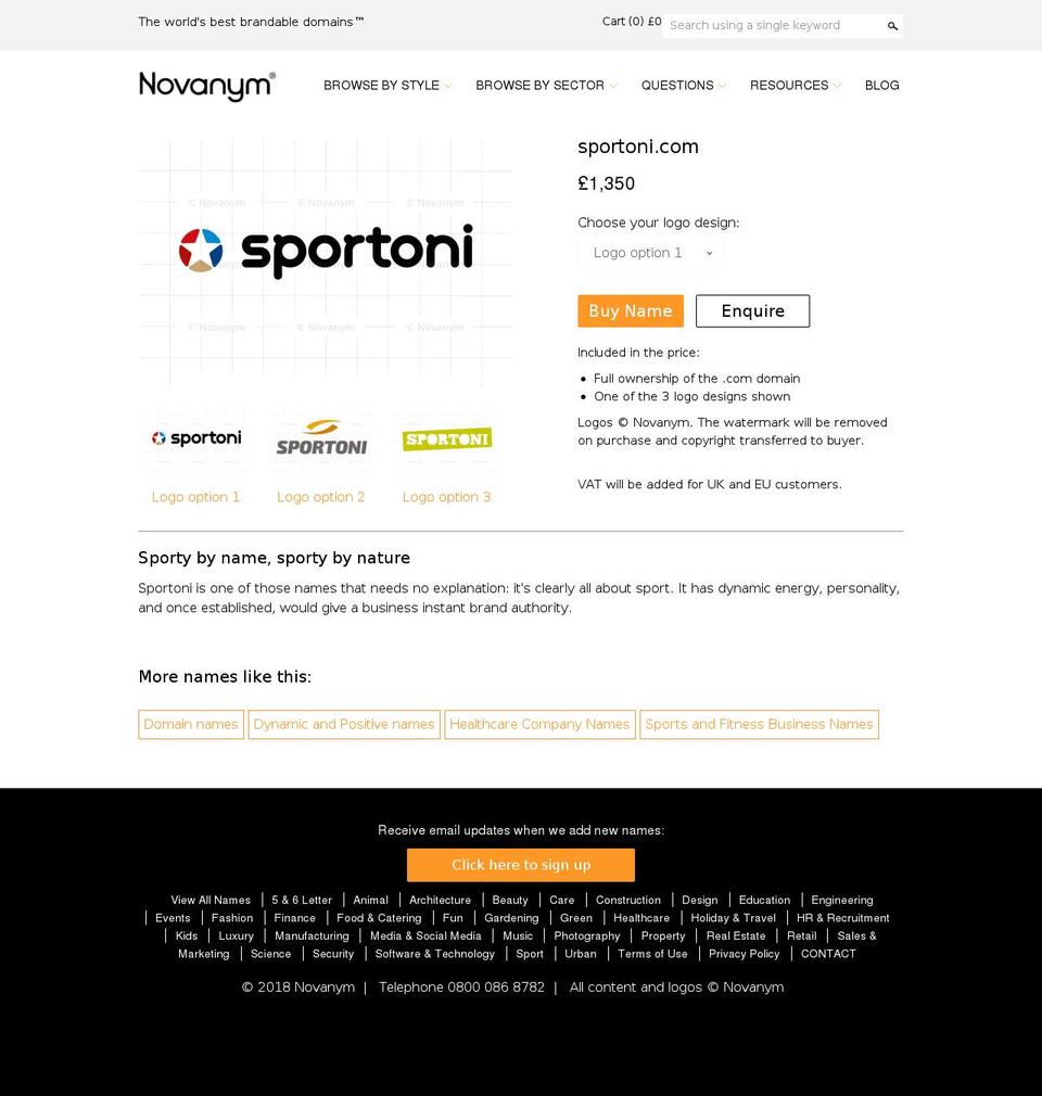 sportoni.com shopify website screenshot