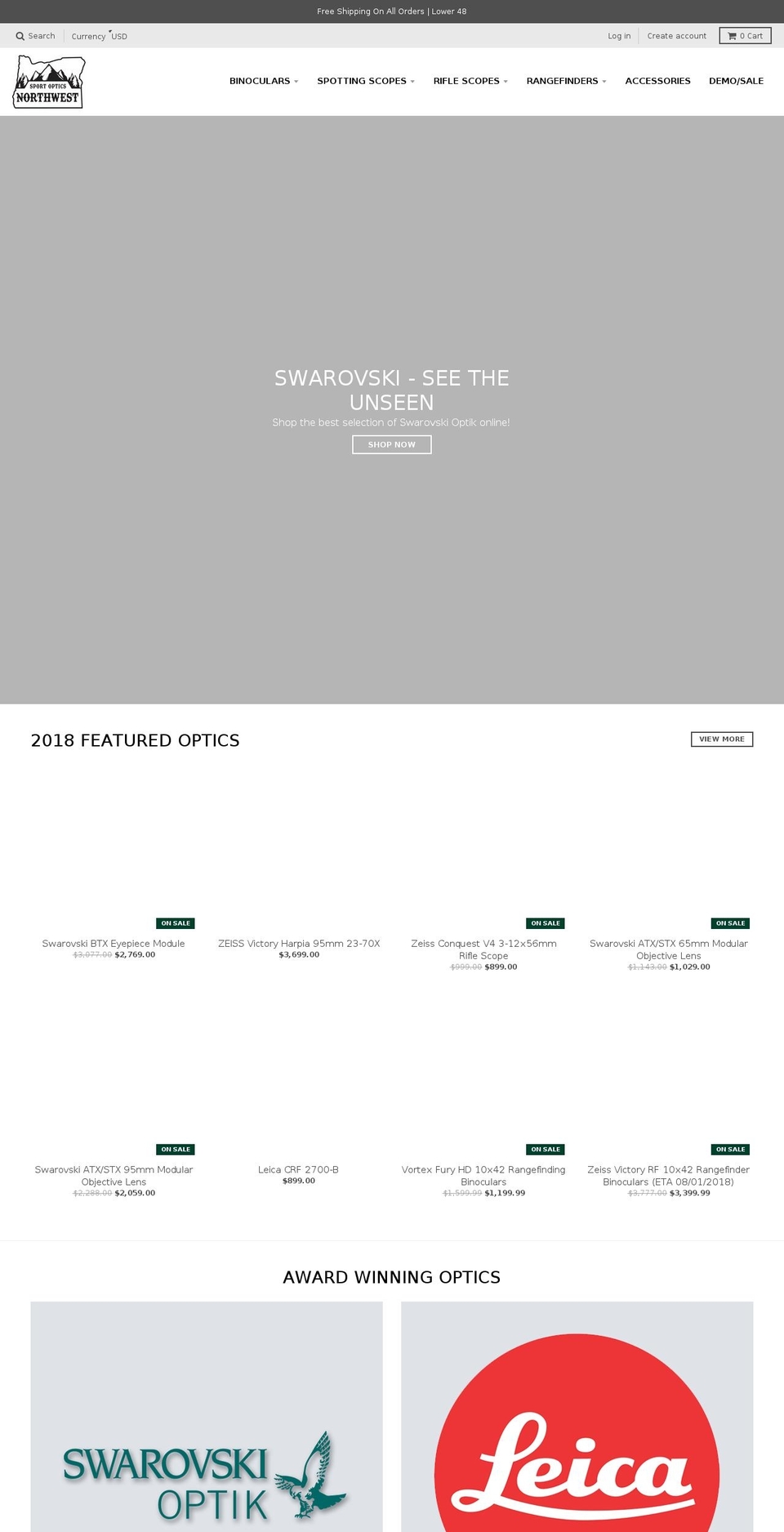 sportopticsnw.com shopify website screenshot