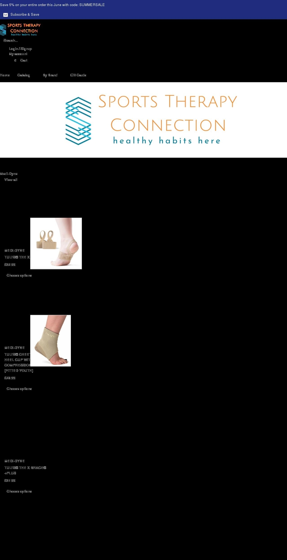 sports-therapy-connection.myshopify.com shopify website screenshot