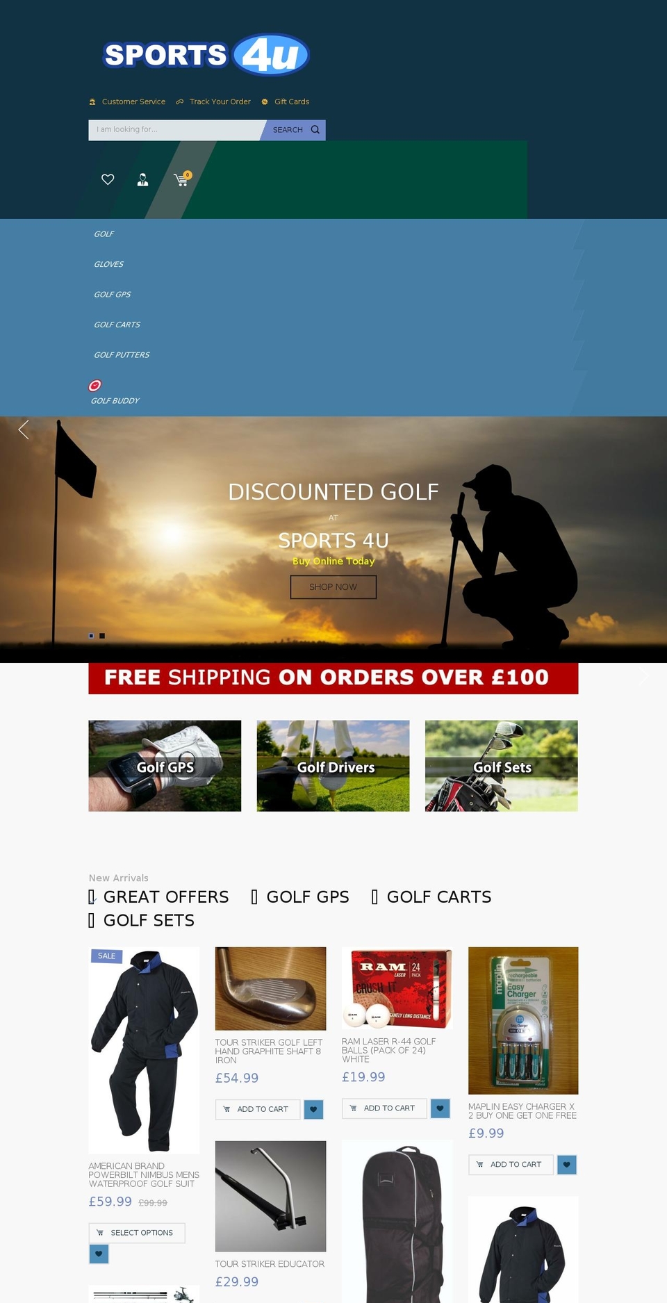 sports4u.co.uk shopify website screenshot