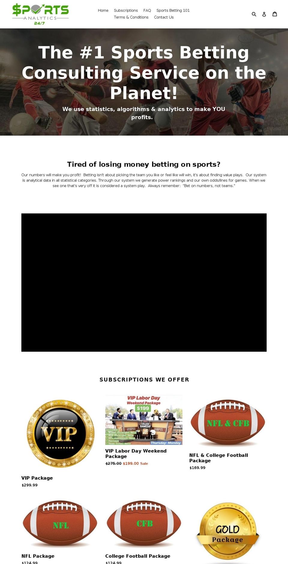 best-theme Shopify theme site example sportsanalytics247.com