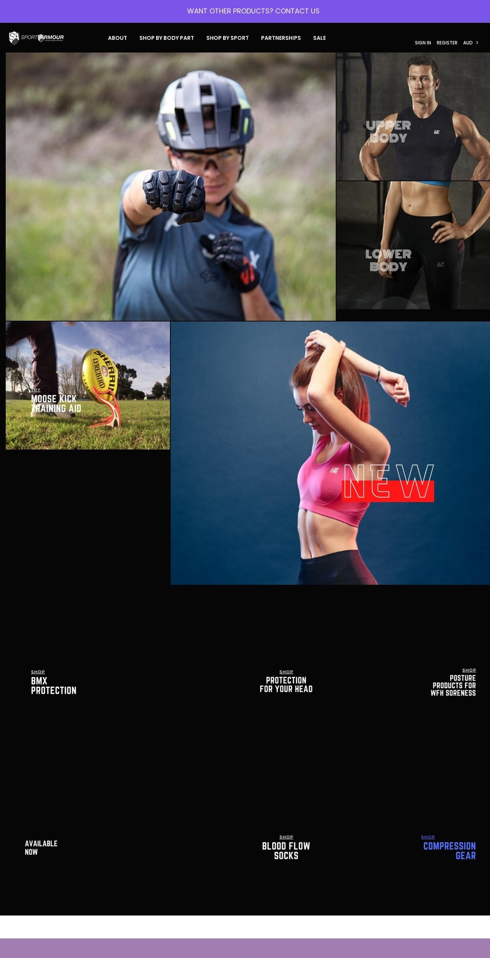 sportsarmour.net.au shopify website screenshot