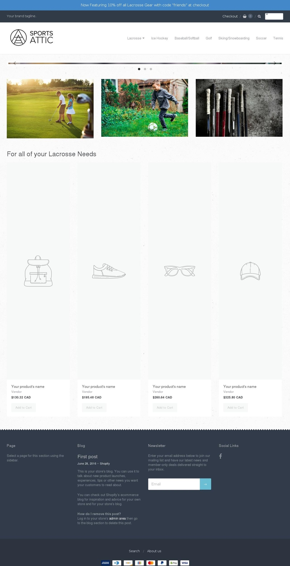 sportsatticct.com — Shopify storefront screenshot