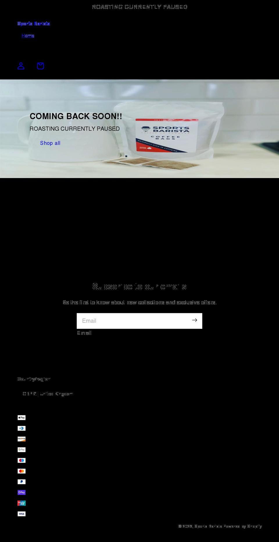 sportsbarista.com shopify website screenshot