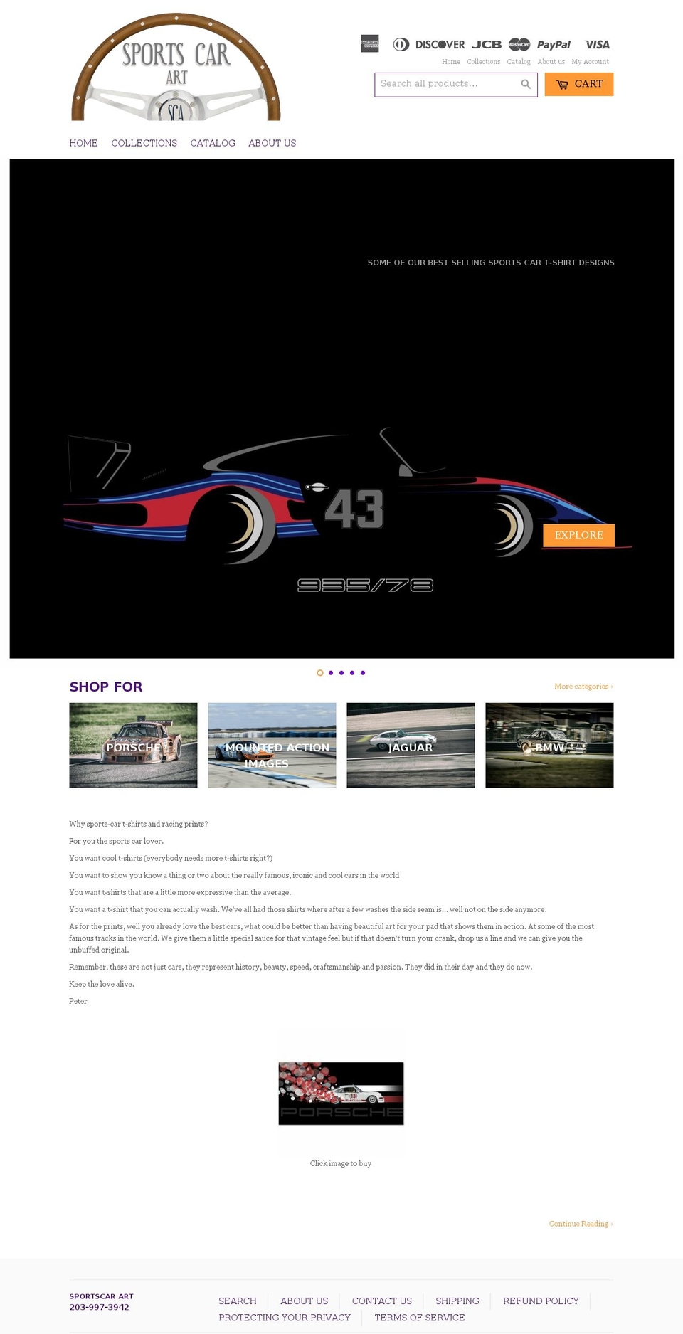sportscarart.net shopify website screenshot