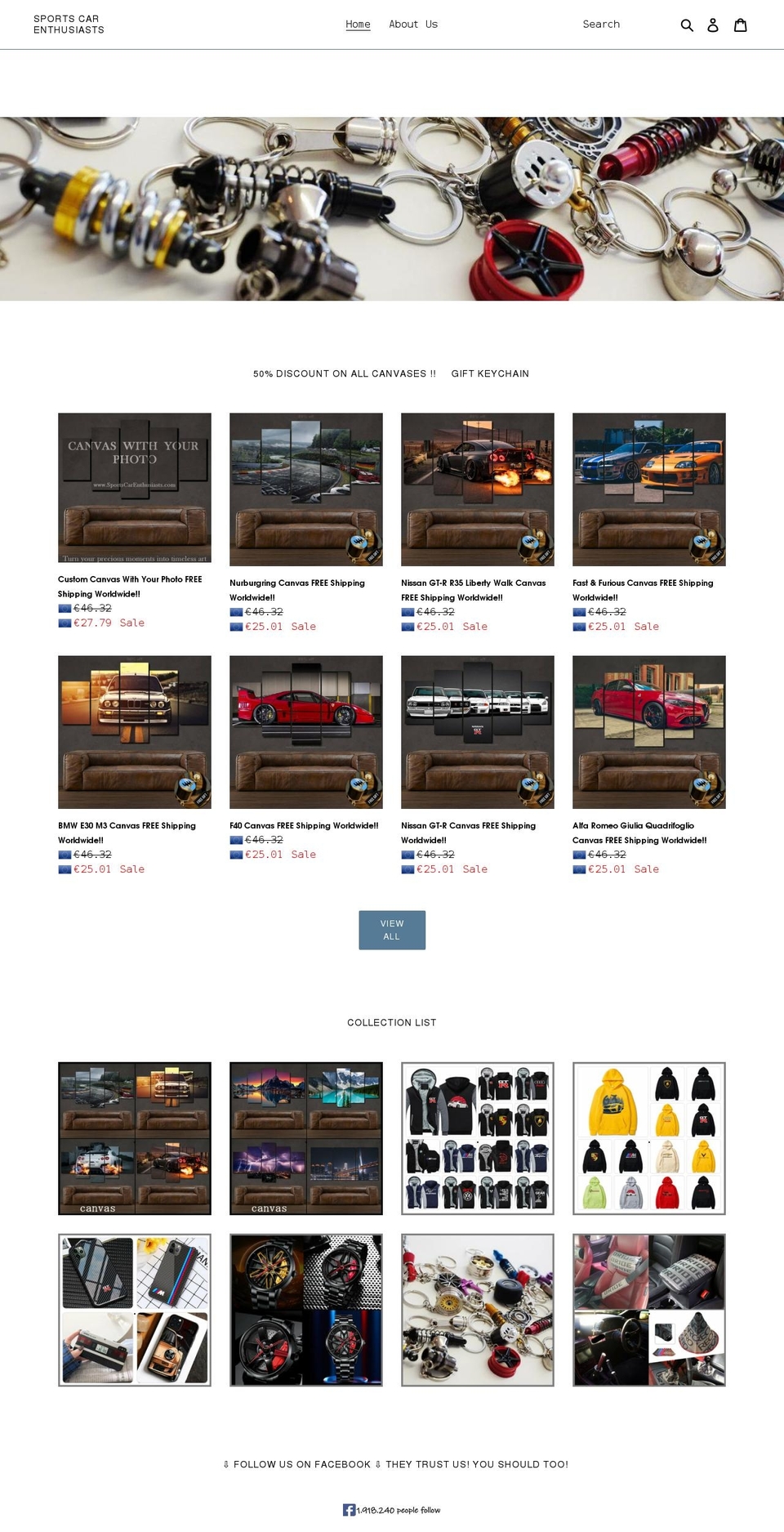 sportscarenthusiasts.com shopify website screenshot
