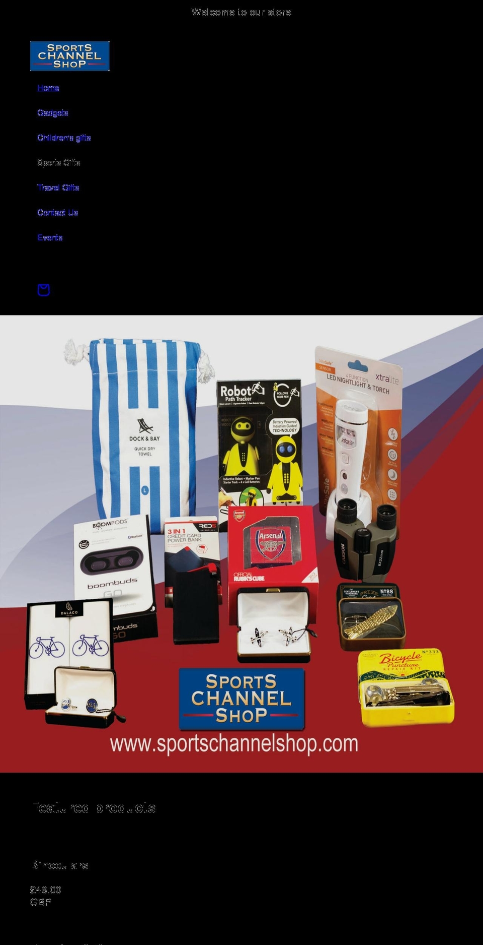 sportschannelshop.com shopify website screenshot