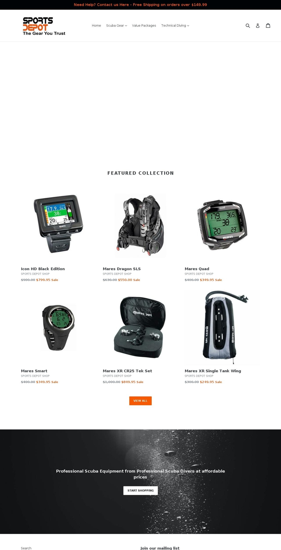 sportsdepotusa.com shopify website screenshot