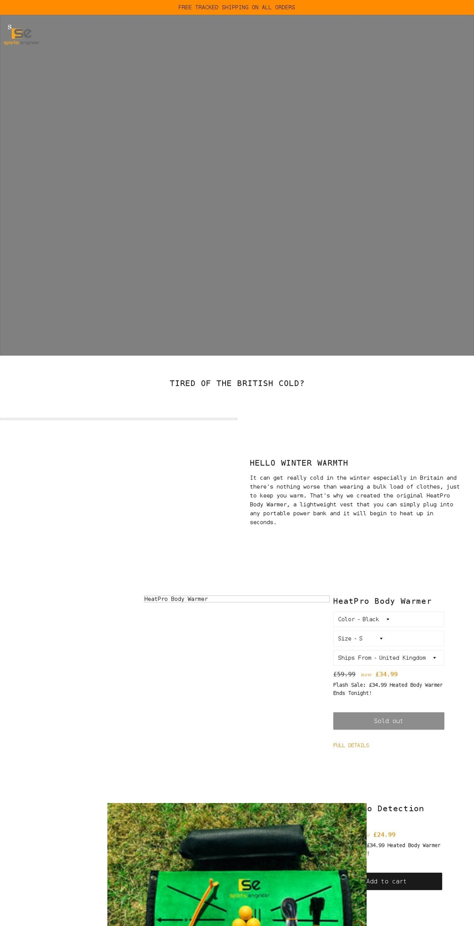 sportsengineer.co.uk shopify website screenshot