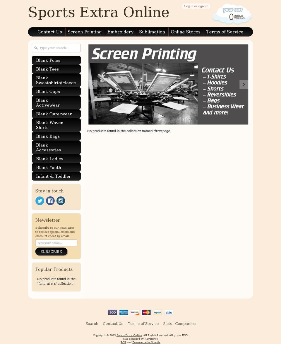 sportsextraonline.com shopify website screenshot